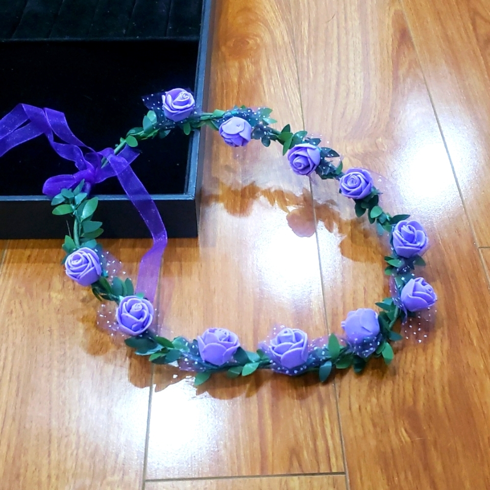 Wedding Floral Headband Women Flower Head Wreath Bride